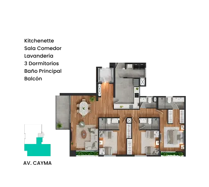 Plano del departamento — Dpto. Flat Tipo B